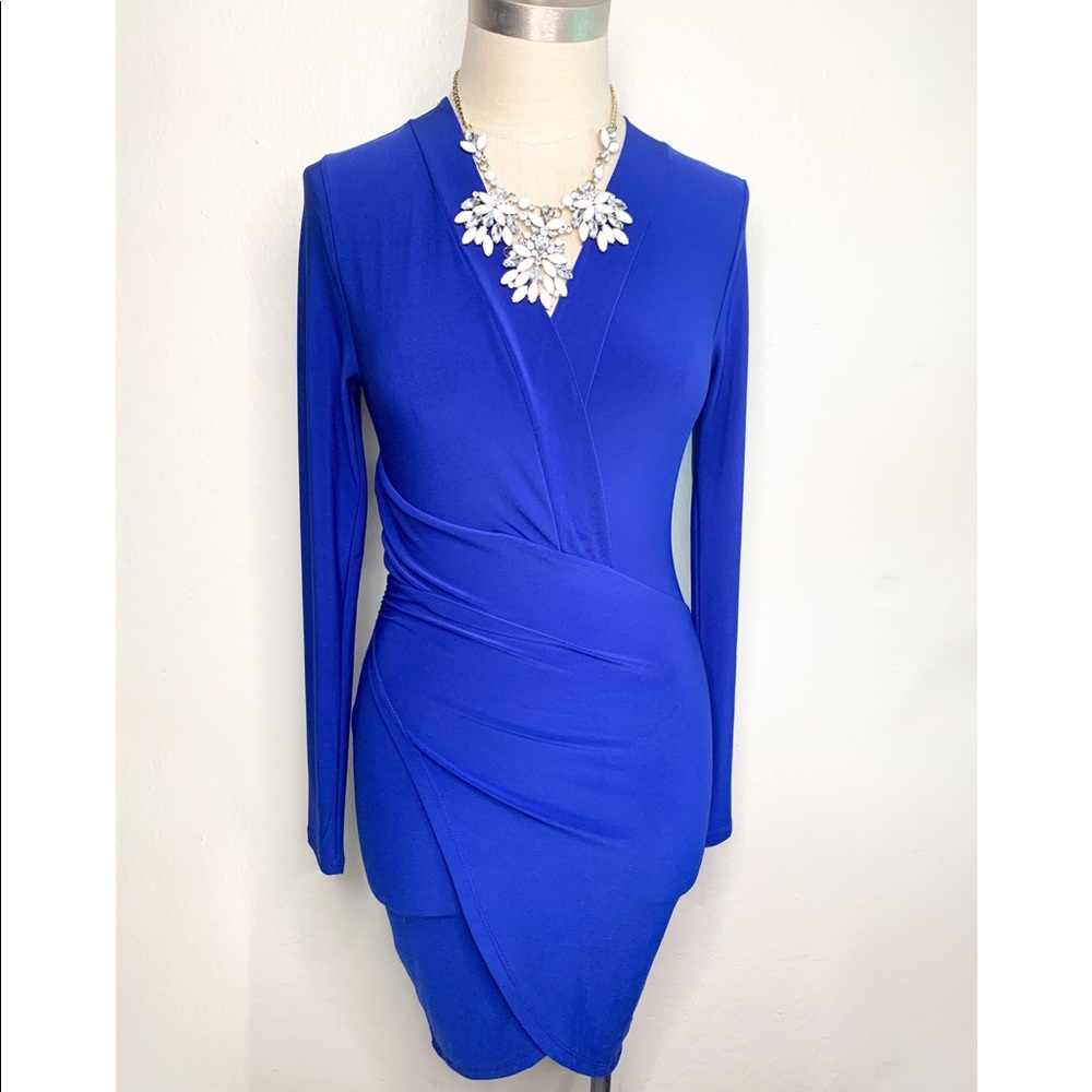 Vibrant asymmetrical bodycon dress